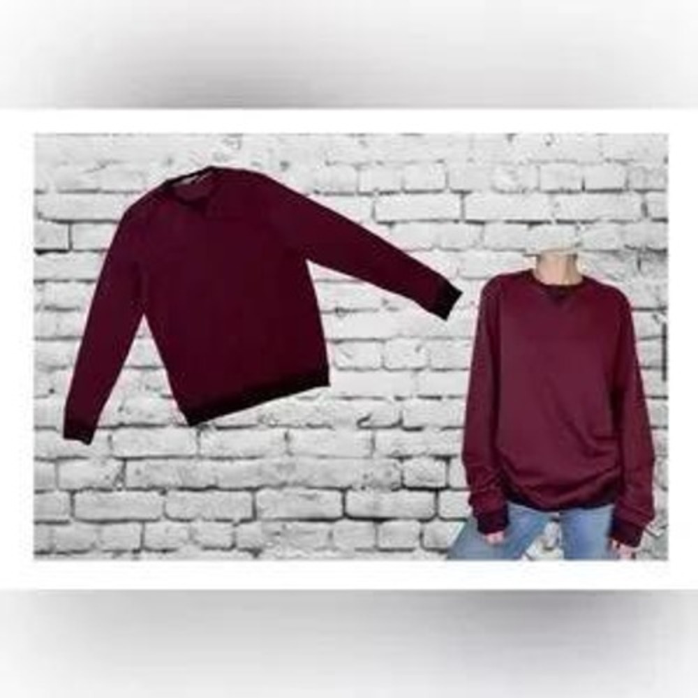 Ike by Ike Behar Sweater Chile Garnet Size‎ M Men's Long Sleeve Pullover Cotton